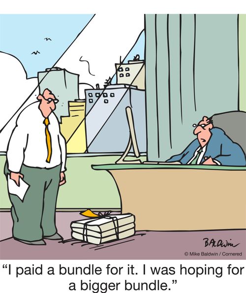 "I paid a bundle for it. I was hoping for a bigger bundle."