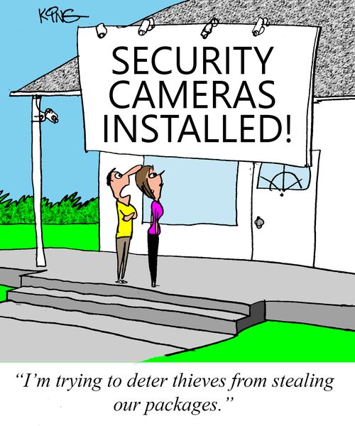 "I'm trying to deter thieves from stealing our packages."