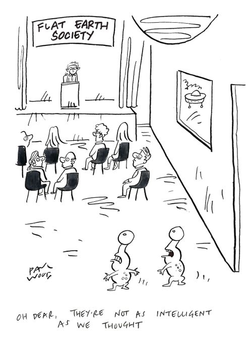 "Oh dear, they're not as intelligent as we thought."