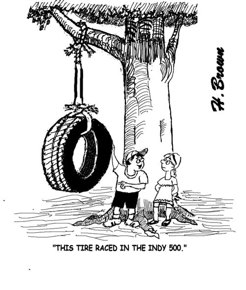 "This tire raced in the Indy 500."