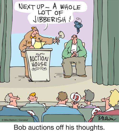 Bob auctions off his thoughts.