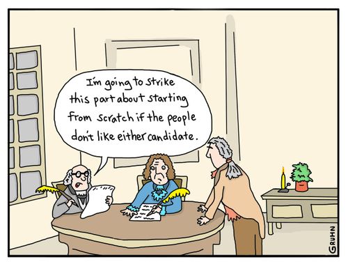 "I'm going to strike this part about starting from scratch if the people don't like either candidate."