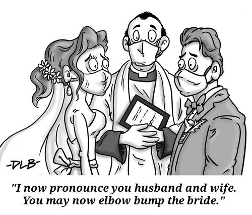 "I now pronounce you husband and wife. You may now elbow bump the bride."