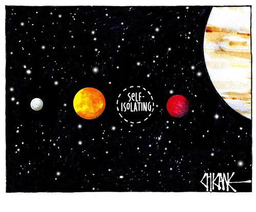 Earth self-isolating