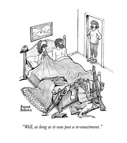 "Well, as long as it was just a re-enactment."