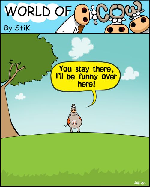 "You stay there, I'll be funny over here!"