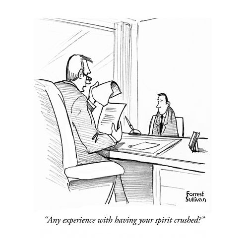"Any experience with having your spirit crushed?"