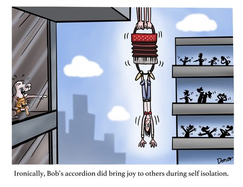 Ironically, Bob's accordion did bring joy to others during self isolation.