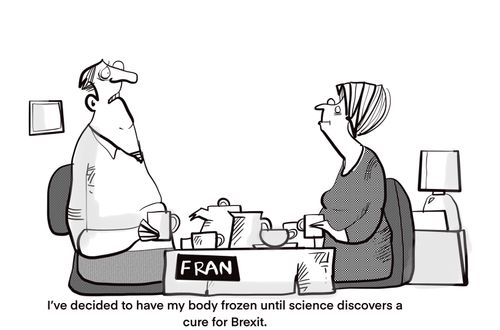"I've decided to have my body frozen until science discovers a cure for Brexit."