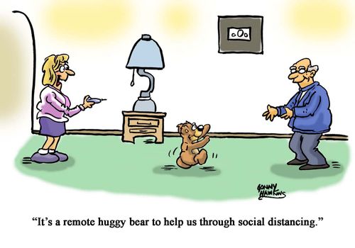 "It's a remote huggy bear to help us through social distancing."