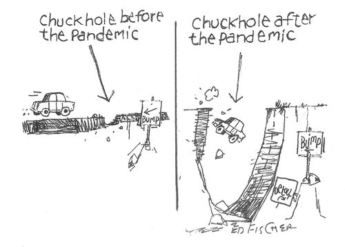 Chuckholes before the pandemic. . .