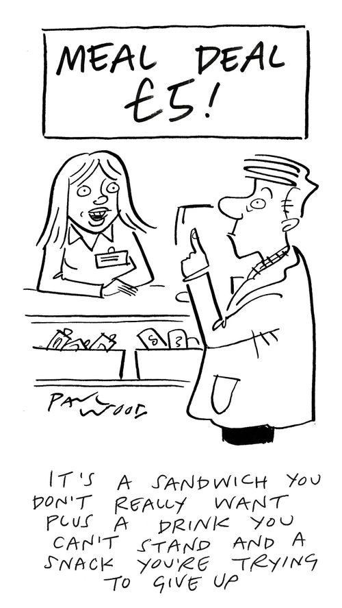 "It's a sandwich you don't really want plus a drink you can't stand and a snack you're trying to give up."