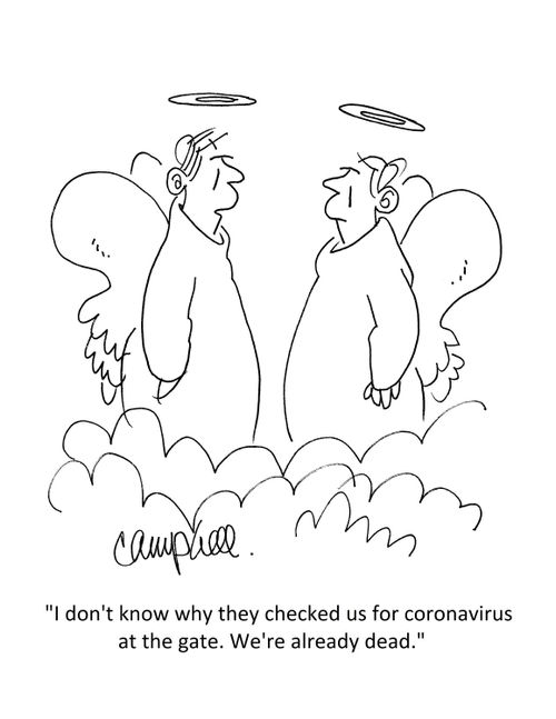 "I don't know why they checked us for coronavirus at the gate. We're already dead."