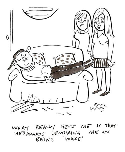 "What really gets me is that he's always lecturing me on being 'woke'."