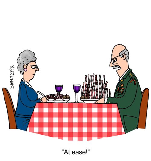 "At ease!"