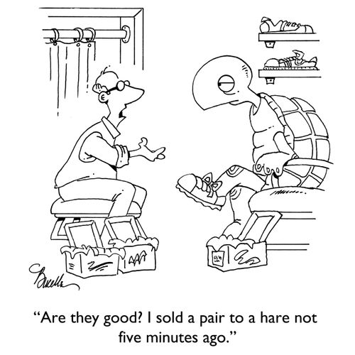 "Are they good? I sold a pair to a hare not five minutes ago."