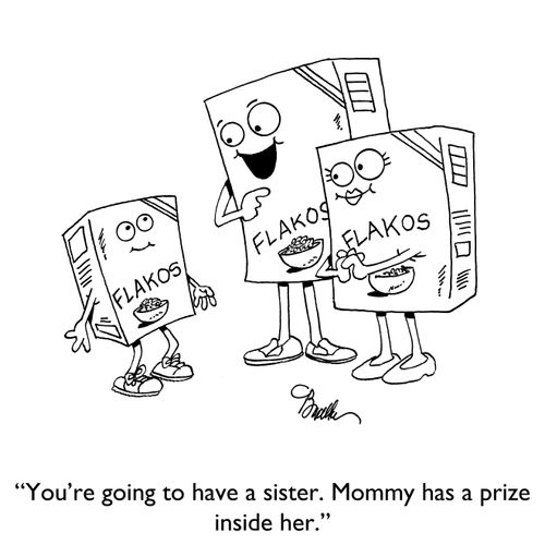 "You're going to have a sister. Mommy has a prize inside her."