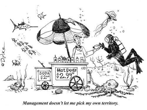 "Management doesn't let me pick my own territory."