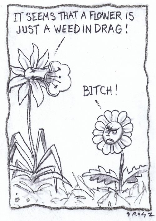"It seems that a flower is just a weed in drag!"