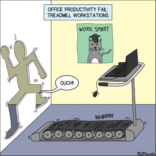 Office Productivity Fail - Treadmill Workstations