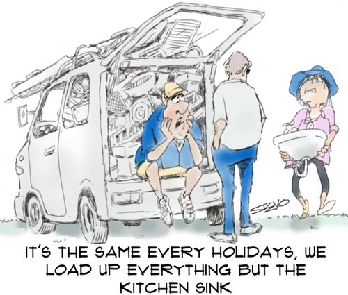 "It's the same every holidays, we load up everything but the kitchen sink."
