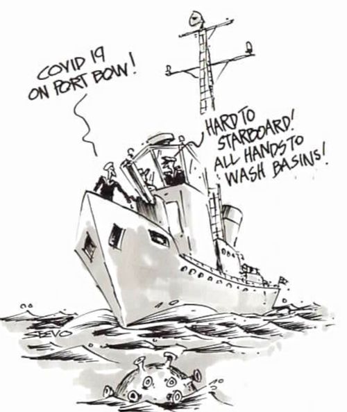 "Covid-19 on port bow!"