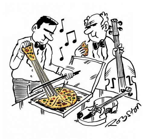 Violinist plays stringy cheese