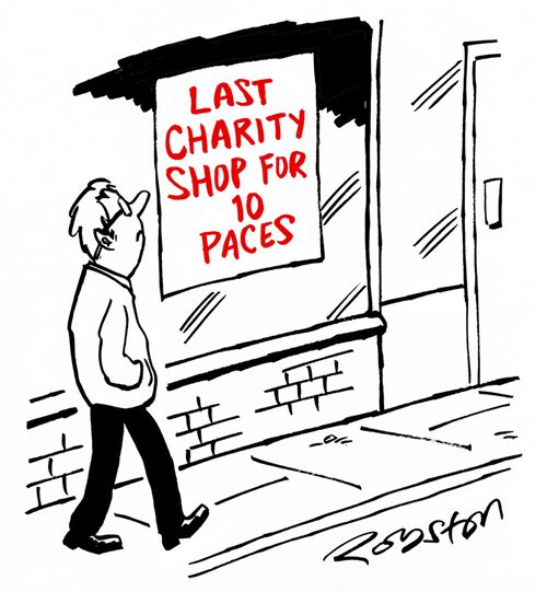 Last charity shop for 10 paces