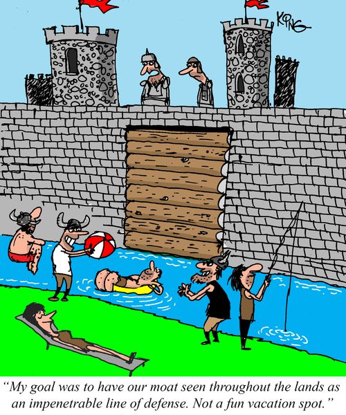 "My goal was to have our moat seen throughout the lands as an impenetrable line of defense. Not a fun vacation spot."