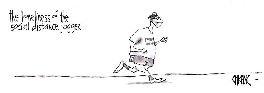 The loneliness of the social distance jogger.
