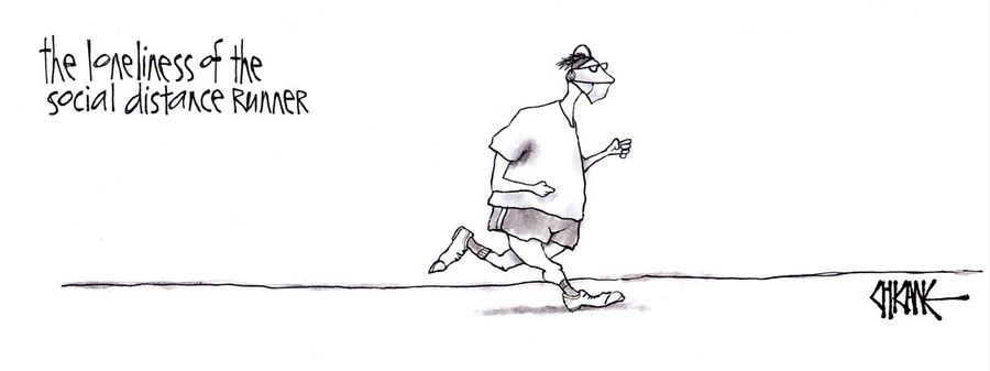 The loneliness of the social distance runner.