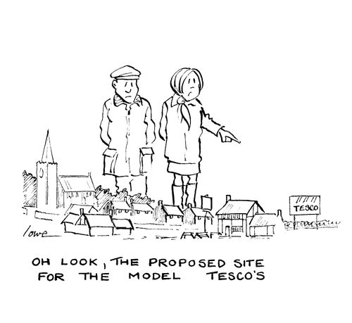 "Oh look, the proposed site for the model Tesco's."