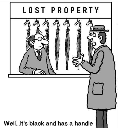 "Well...it's black and has a handle."