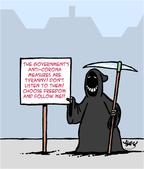 The Government's anti-corona measures are tyranny! Don't listen to them! Choose freedom and follow me!!