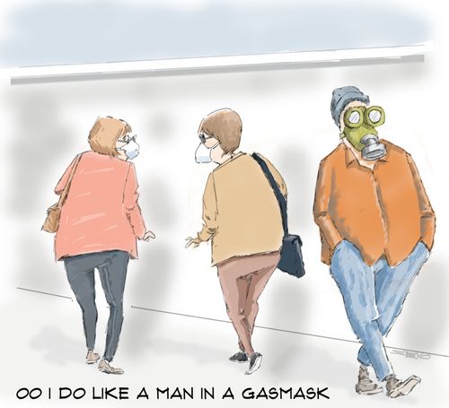 "Oo I do like a man in a gasmask."