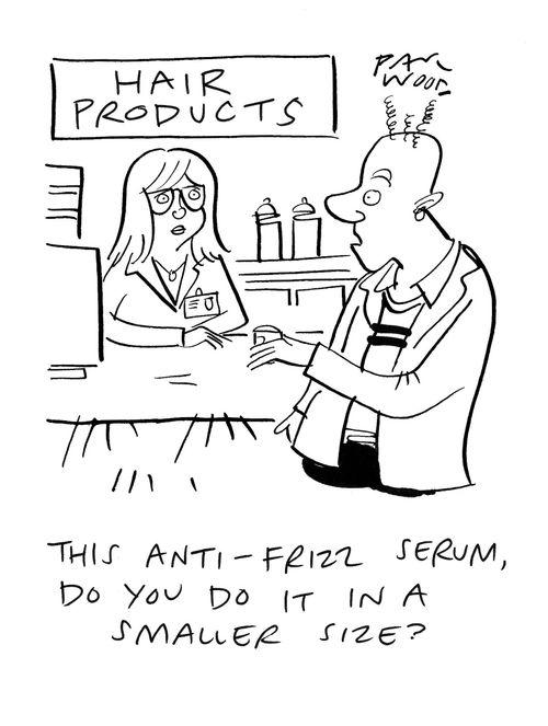 "This anti-frizz serum, do you do it in a smaller size?"