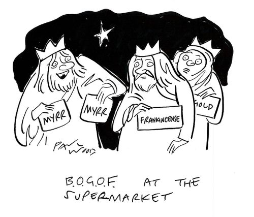 "B.O.G.O.F. at the supermarket."