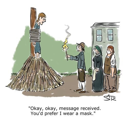 "Okay, okay, message received. You'd prefer I wear a mask."
