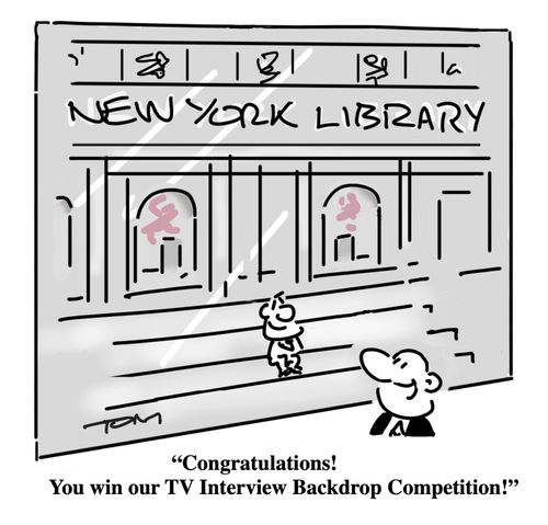 "Congratulations! You win our TV Interview Backdrop Competition!"