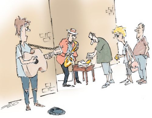 Busker with a Card Machine