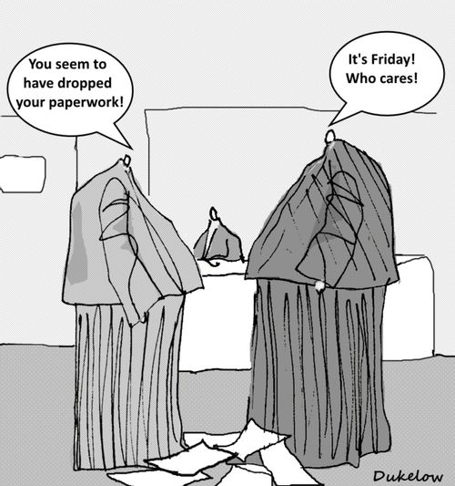 "You seem to have dropped your paperwork!"