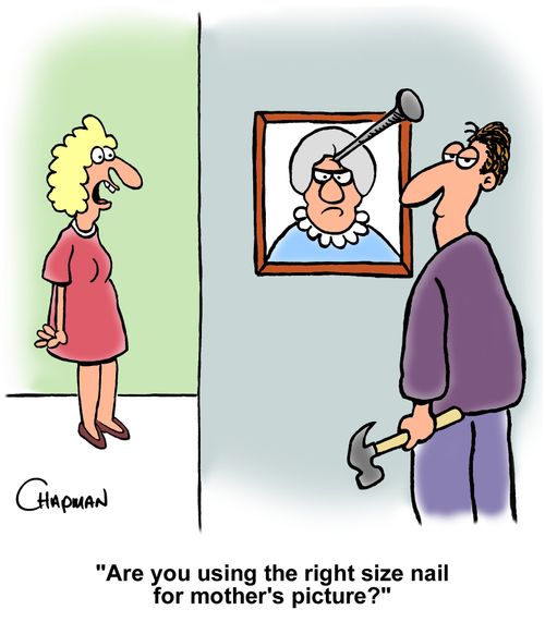 "Are you using the right size nail for mother's picture?"