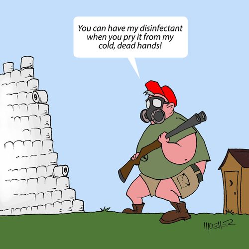 "You can have my disinfectant when you pry it from my cold, dead hands!"