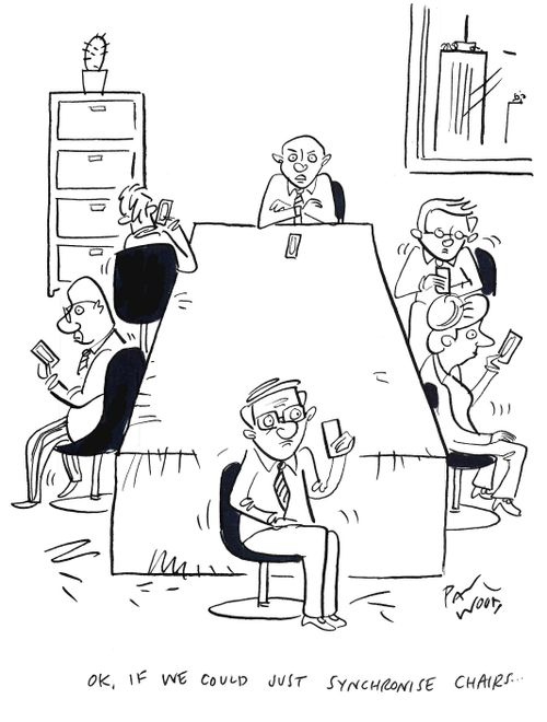 "Ok, if we could just synchronise chairs..."