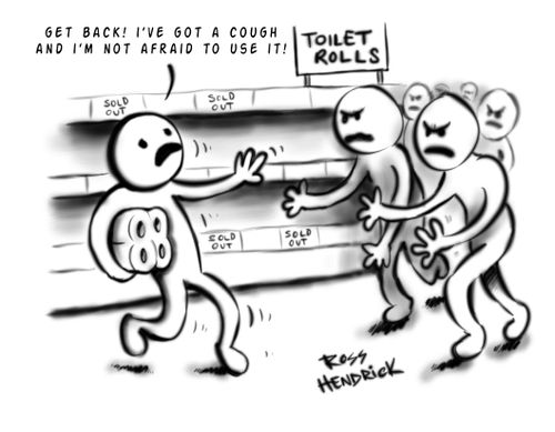 "Get back! I've got a cough and I'm not afraid to use it!"