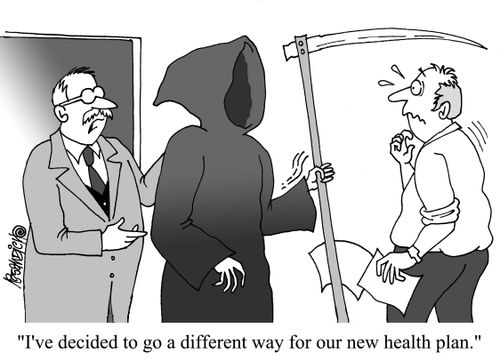 "I've decided to go a different way for our new health plan."