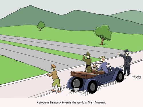 Autobahn Bismarck invents the world's first freeway.