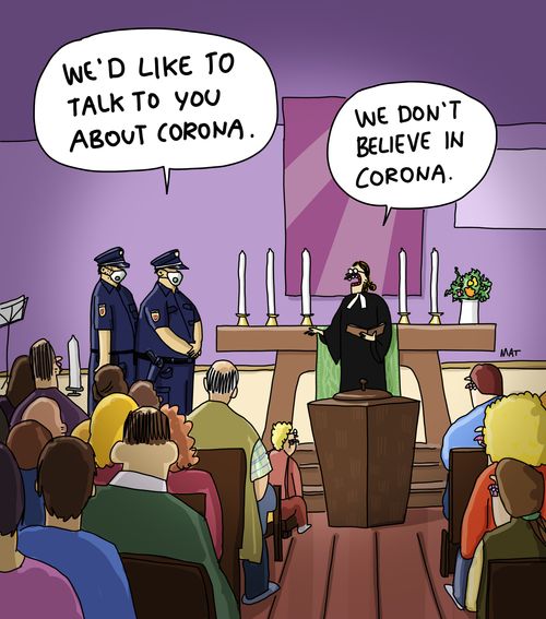 "We'd like to talk to you about corona."
