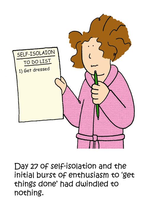 Day 27 of self-isolation and the initial burst of enthusiasm to 'get things done' had swindled to nothing.