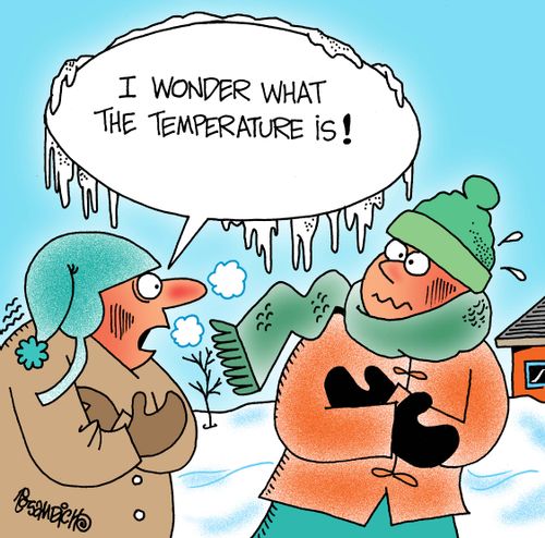 "I wonder what the temperature is!"